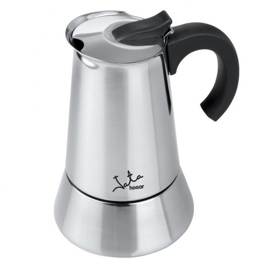 Cafetera italiana Jata CAX104, 4 tazas, inducción, acero inox